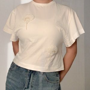 T-shirt with Flower Beading